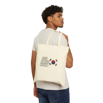 God bless Korea Cotton Canvas Tote Bag - StyleMZ