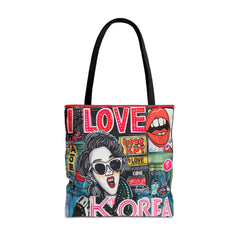 Korea -  I love Korea Tote Bag (AOP)  - StyleMZ