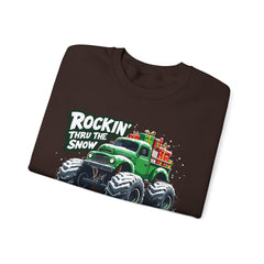 StyleMZ -  ROCKIN' THRU THE SNOW Unisex Heavy Blend™ Crewneck Sweatshirt  - StyleMZ