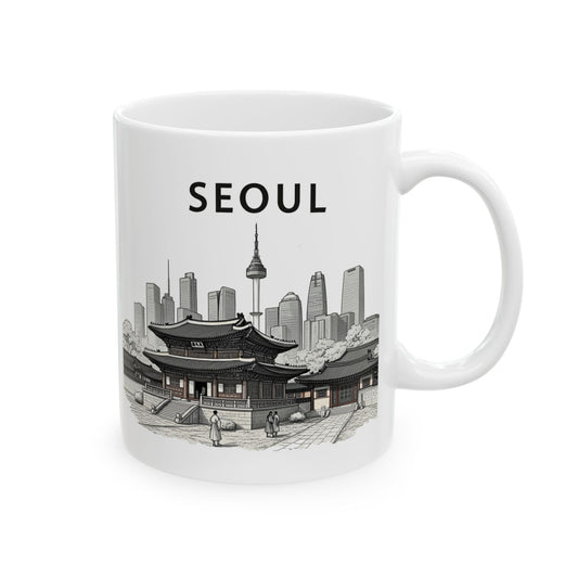 Taza de cerámica de SEOUL (11 oz, 15 oz) - Corea - StyleMZ 