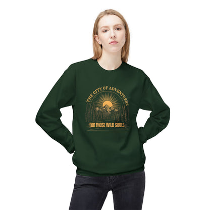 The city of adventure Unisex Midweight Softstyle Fleece Crewneck Sweatshirt - StyleMZ - Stylemz