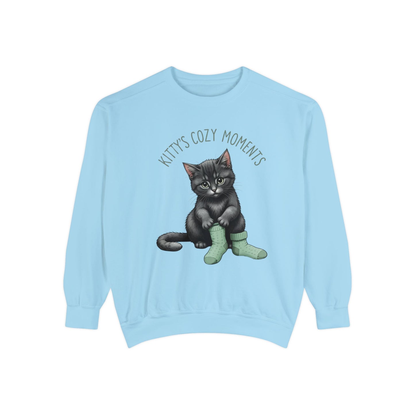 Korea -  Kittt's cozy moment Unisex Garment-Dyed Sweatshirt  - StyleMZ