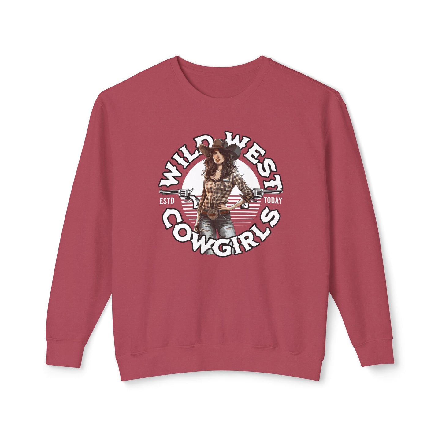 Wild West Cowgirls Unisex Lightweight Crewneck Sweatshirt  - StyleMZ