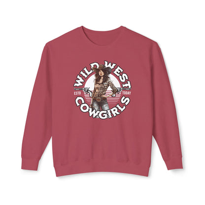 Wild West Cowgirls Unisex Lightweight Crewneck Sweatshirt  - StyleMZ