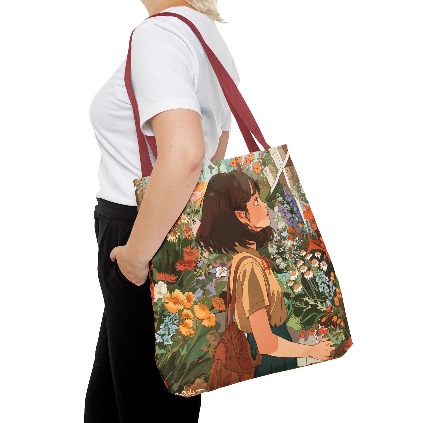 Girl and Flower Shop Tote Bag (AOP) - StyleMZ