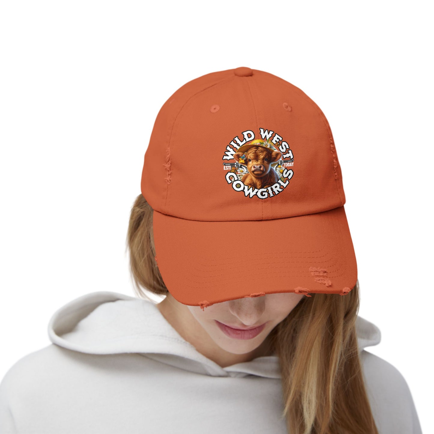 Korea - Wild West Cow Girls Unisex Distressed Cap - StyleMZ - Stylemz