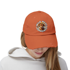 Korea -  Wild West Cow Girls Unisex Distressed Cap  - StyleMZ