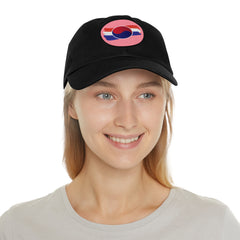 Corea - Gorro con bandera de Corea y parche de cuero (redondo) - StyleMZ 