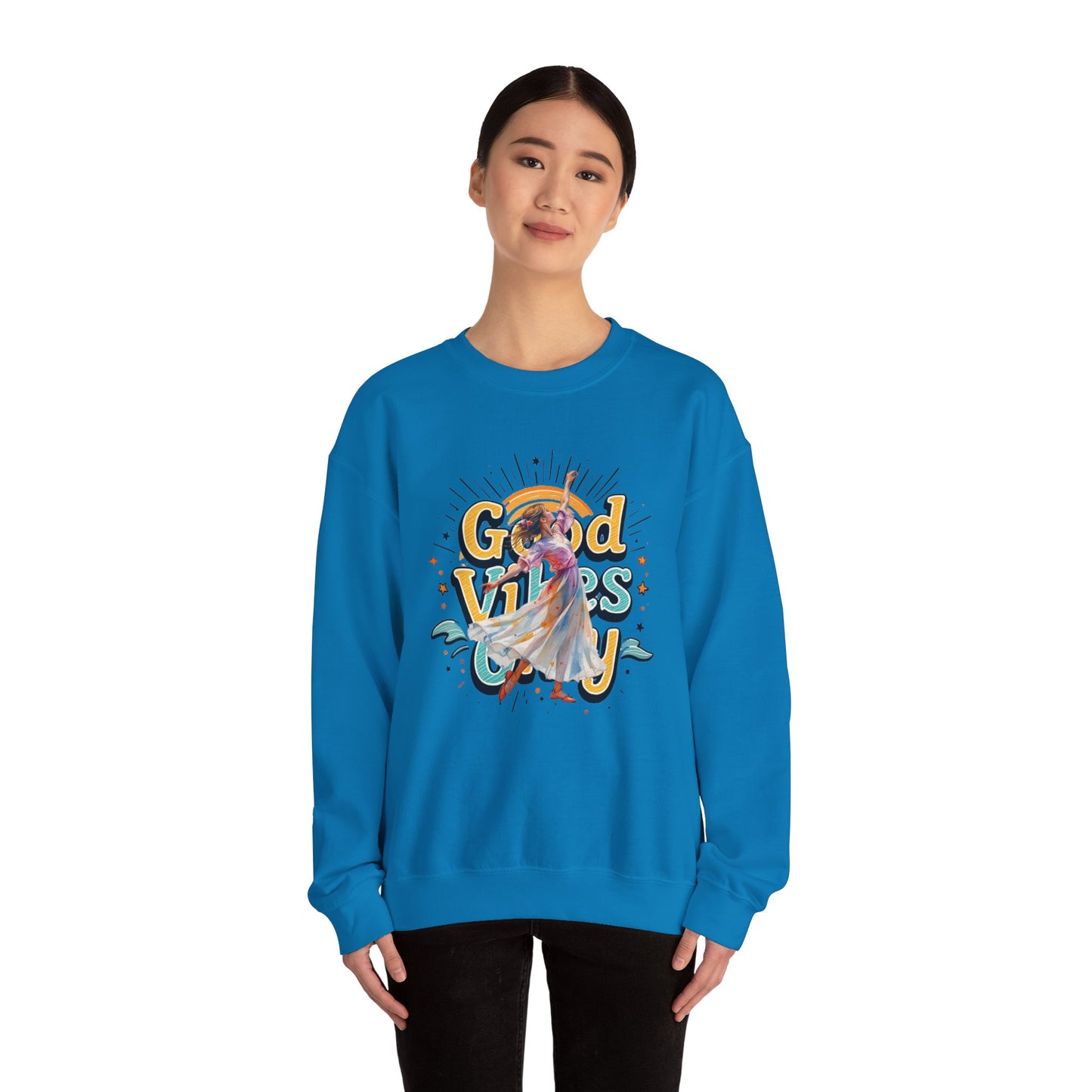 Good vibes only Unisex Heavy Blend™ Crewneck Sweatshirt - StyleMZ