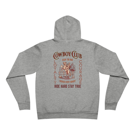 Sudadera con capucha unisex de forro polar con esponja de Cowboy Club de Corea - StyleMZ 