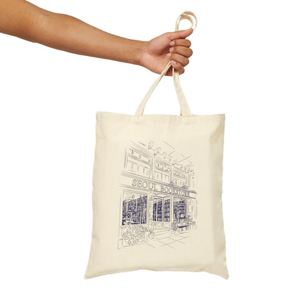 Seoul Bookstore Cotton Canvas Tote Bag - StyleMZ