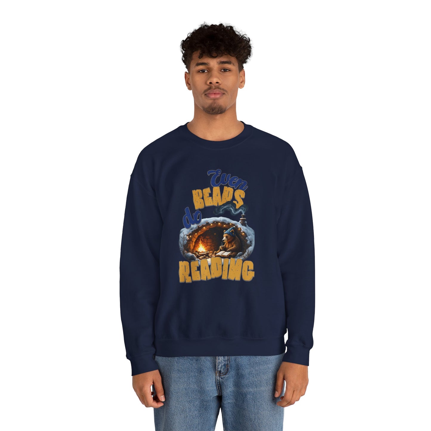 Even bears do reading Unisex Heavy Blend™ Crewneck Sweatshirt - StyleMZ