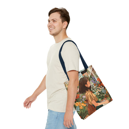 Girl and Flower Shop Tote Bag (AOP) - StyleMZ