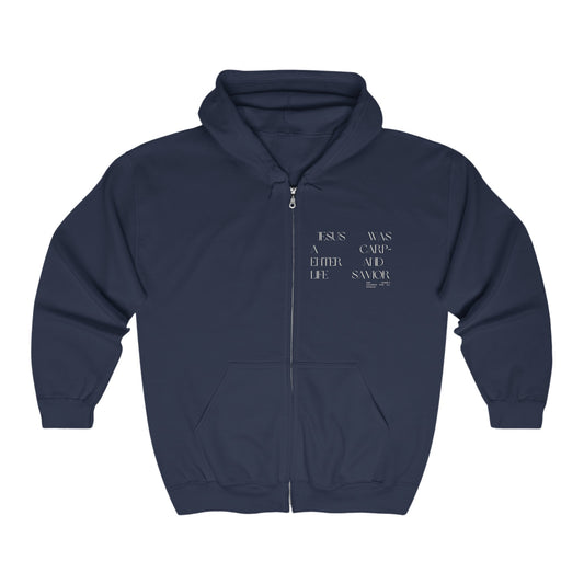 Korea -  Jesus was a carpenter Unisex Heavy Blend™ Full Zip Hooded Sweatshirt  - StyleMZ