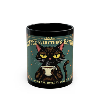 Coffee makes everything better Black Mug (11oz, 15oz) - StyleMZ