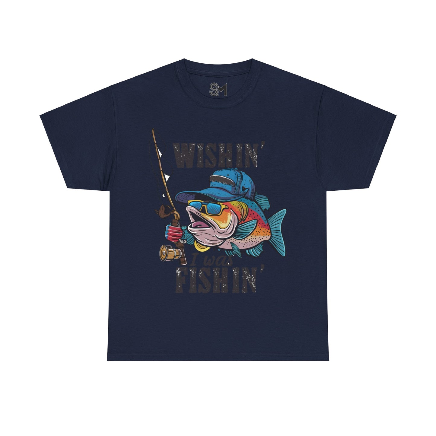 Whishing I was fishing Unisex Heavy Cotton Tee - StyleMZ