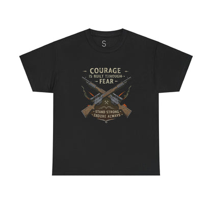 Courage is built through fear Unisex Heavy Cotton Tee