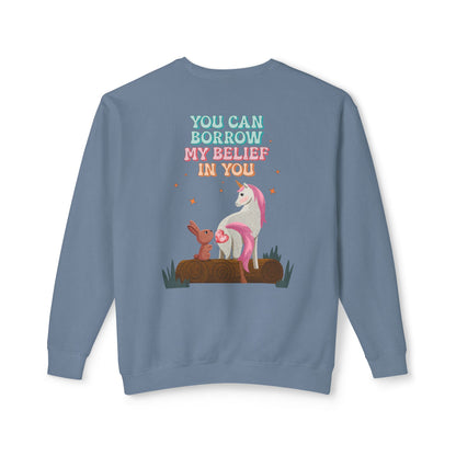 Korea -  You can have my belief in you Unisex Lightweight Crewneck Sweatshirt  - StyleMZ