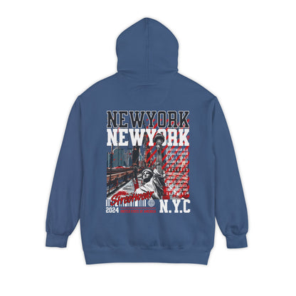 New York Streetwear Unisex Garment-Dyed Hoodie - StyleMZ