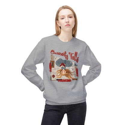 Korea -  Curiosity falls Unisex Midweight Softstyle Fleece Crewneck Sweatshirt  - StyleMZ