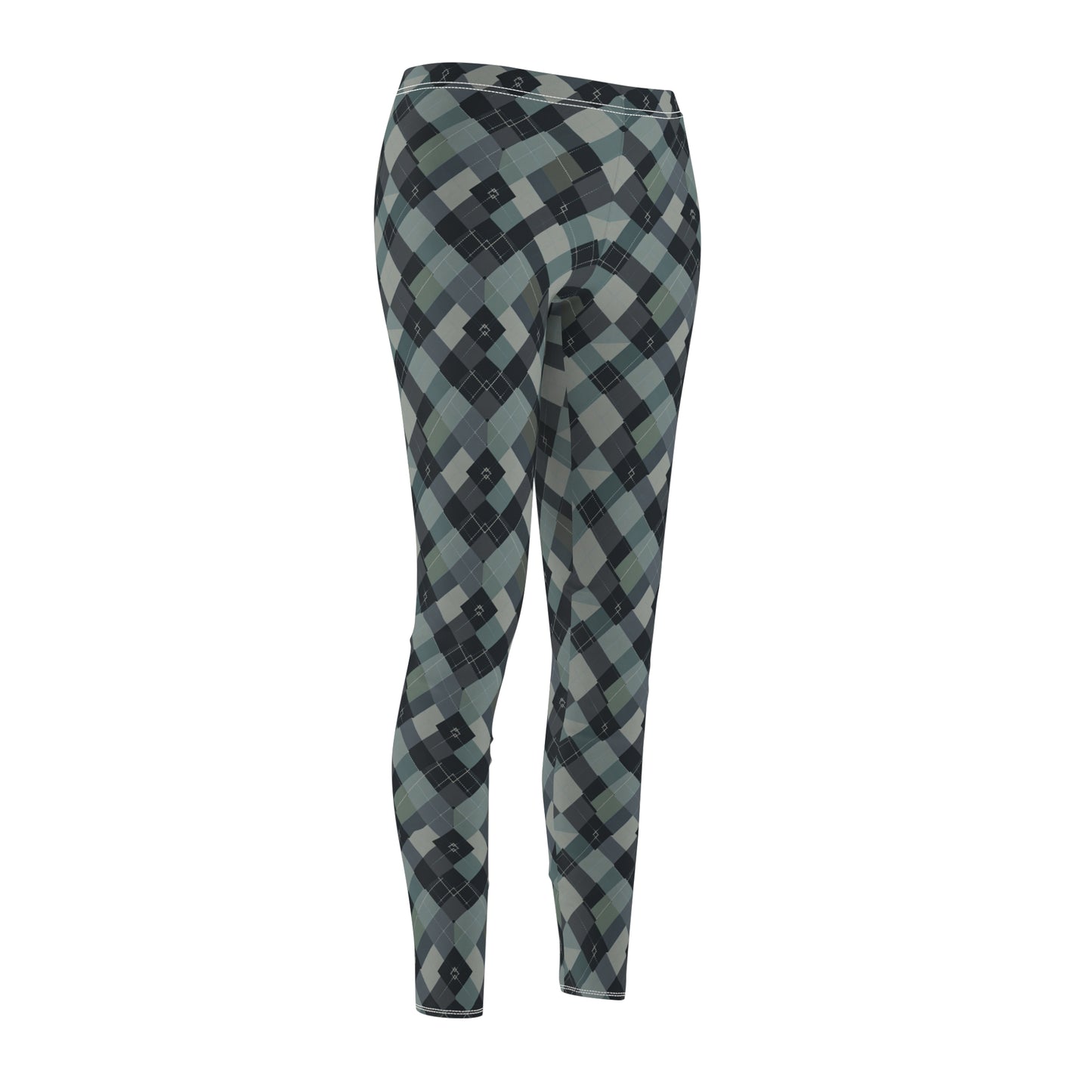 Midnight Plaid Women's Cut & Sew Casual Leggings (AOP) - StyleMZ