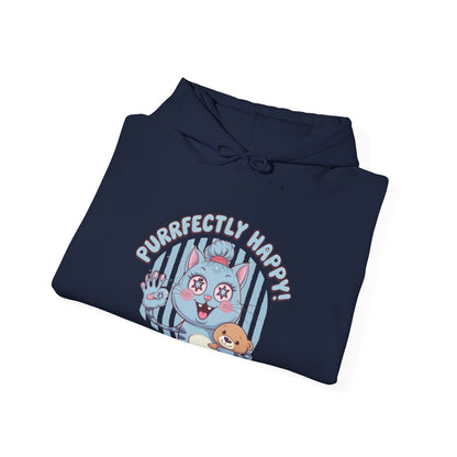 Purrfectly happy Unisex Heavy Blend™ Hooded Sweatshirt - StyleMZ