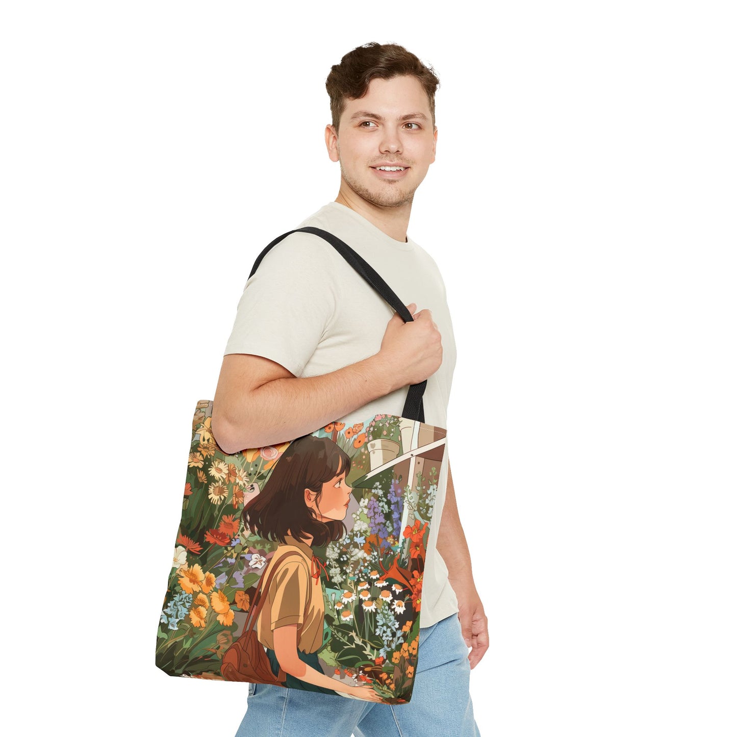 Girl and Flower Shop Tote Bag (AOP) - StyleMZ