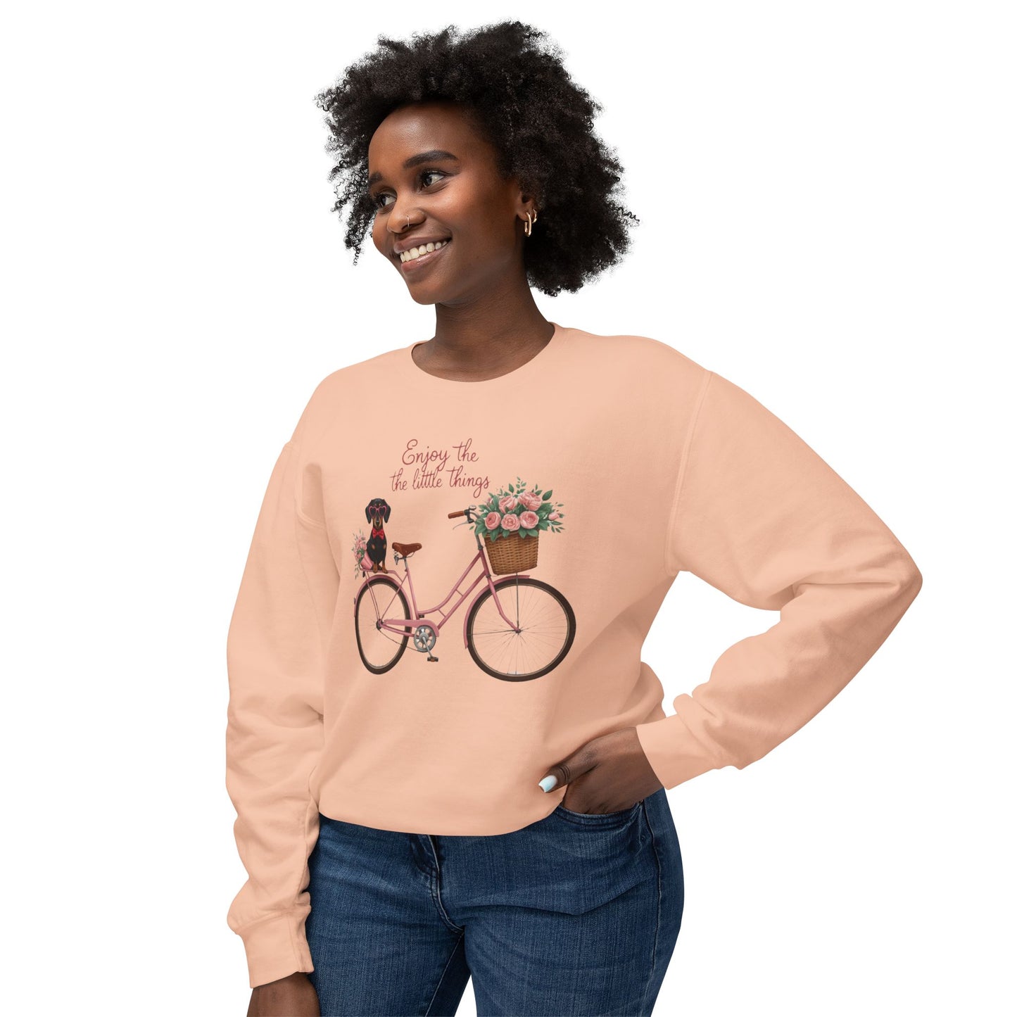 Korea -  Enjoy the little thing Unisex Lightweight Crewneck Sweatshirt  - StyleMZ