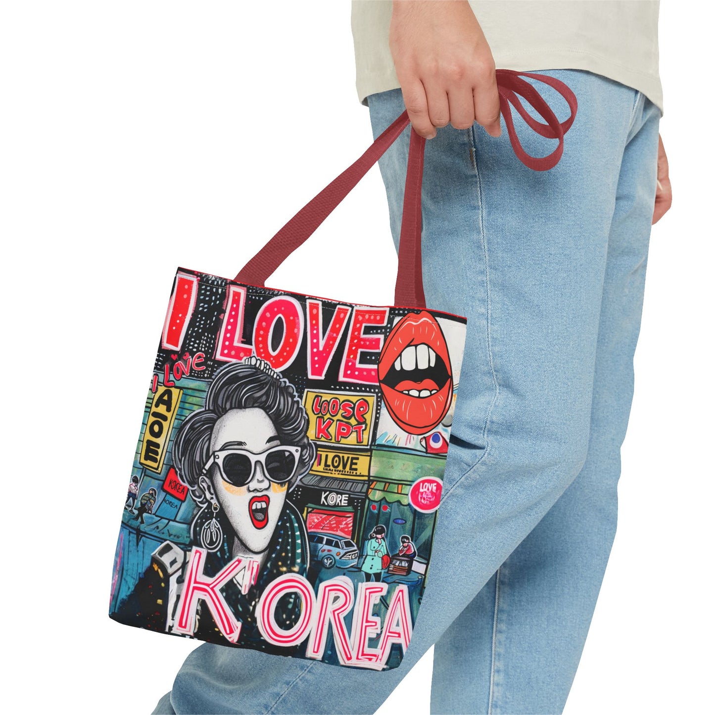 I love Korea Tote Bag (AOP) - StyleMZ