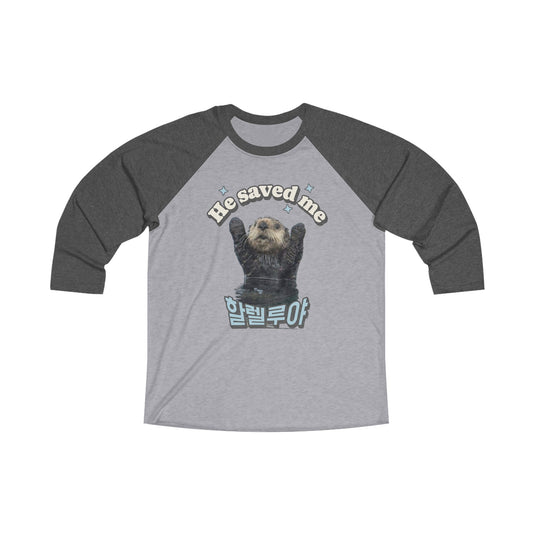 Korea -  He saved me Unisex Tri-Blend 3\4 Raglan Tee  - StyleMZ