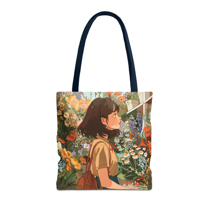 Girl and Flower Shop Tote Bag (AOP) - StyleMZ