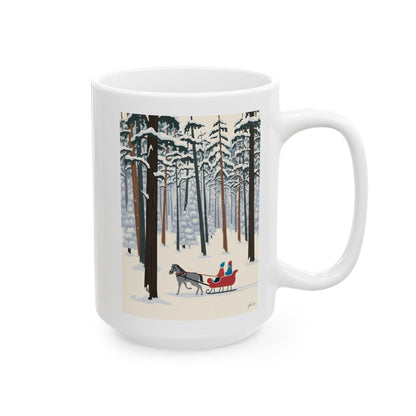 White and frosty Ceramic Mug, (11oz, 15oz) - StyleMZ