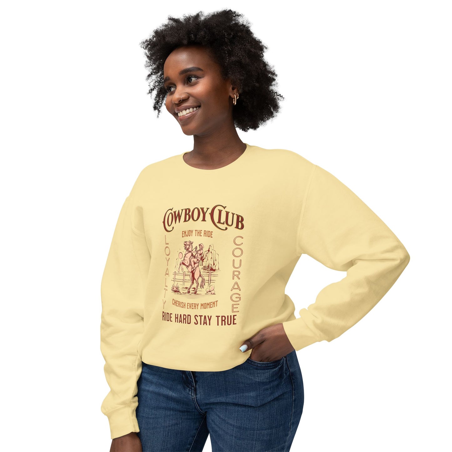 Cowboy club Unisex Lightweight Crewneck Sweatshirt - StyleMZ