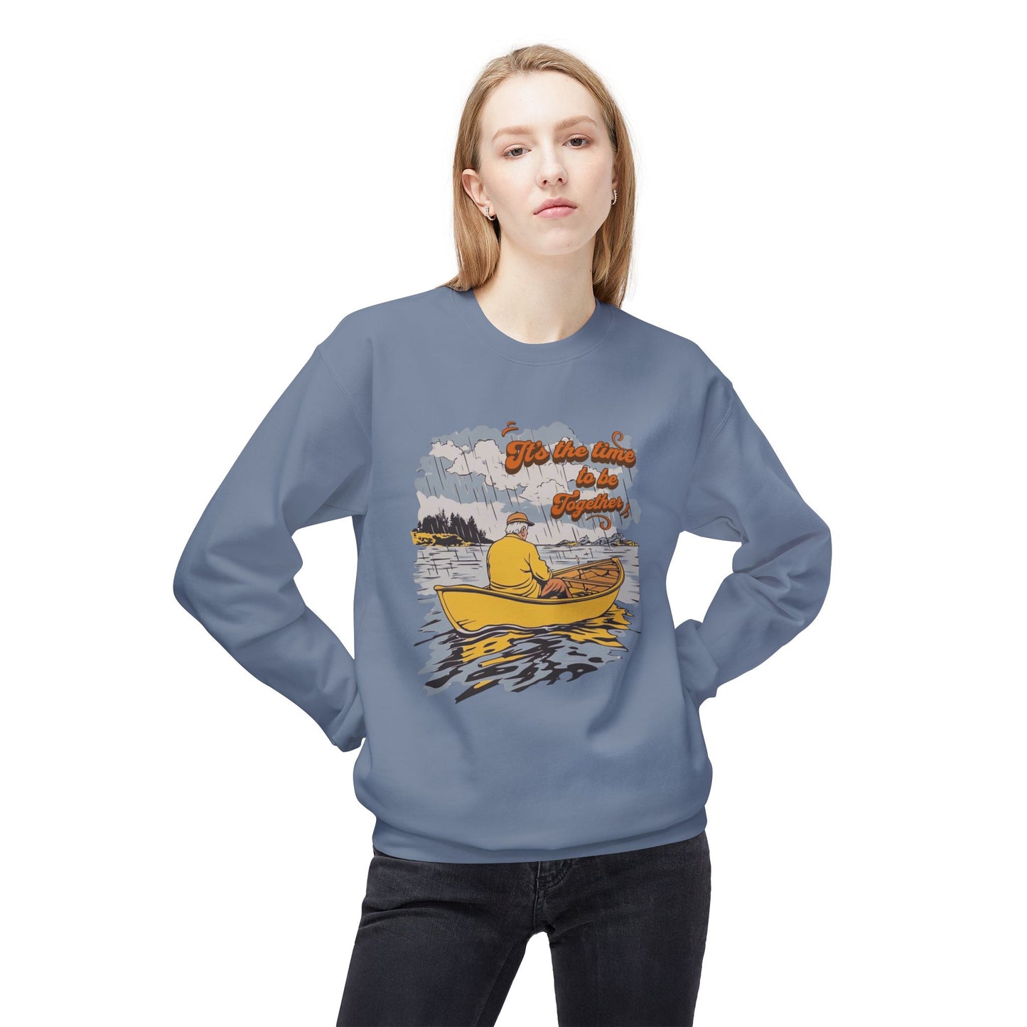 Korea -  Time to be together Unisex Midweight Softstyle Fleece Crewneck Sweatshirt  - StyleMZ