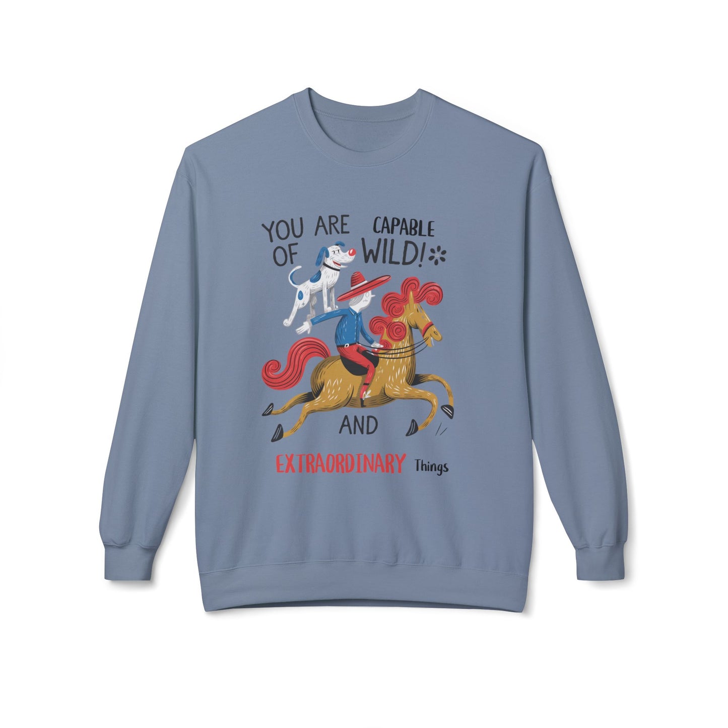 Korea - You are capable of wild and extraordinary things. Unisex Midweight Softstyle Fleece Crewneck Sweatshirt - StyleMZ - Stylemz