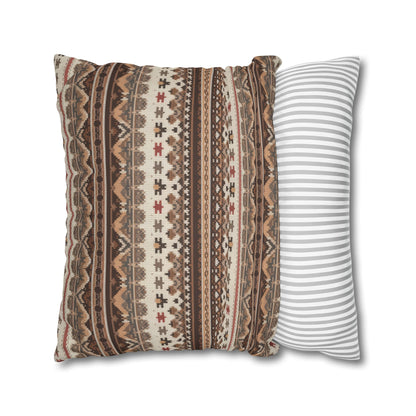 Warm Nordic Knit Faux Suede Square Pillowcase - StyleMZ - Stylemz