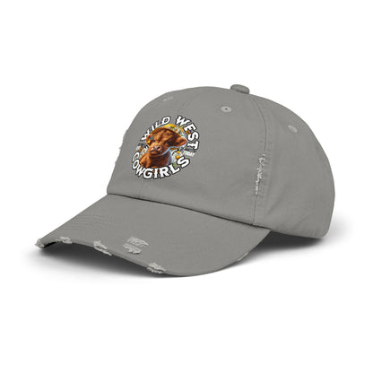 Korea - Wild West Cow Girls Unisex Distressed Cap - StyleMZ - Stylemz