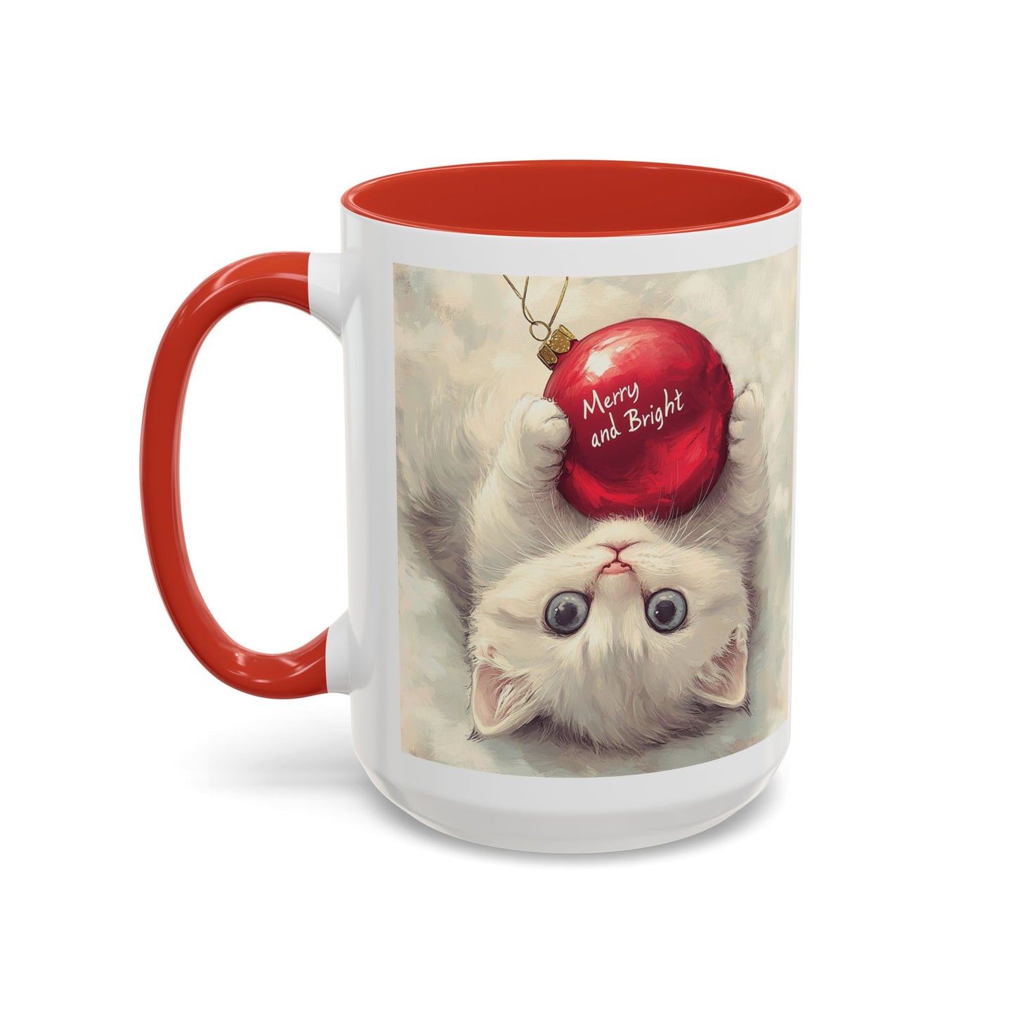 Merry and bright Accent Coffee Mug (11, 15oz) - StyleMZ