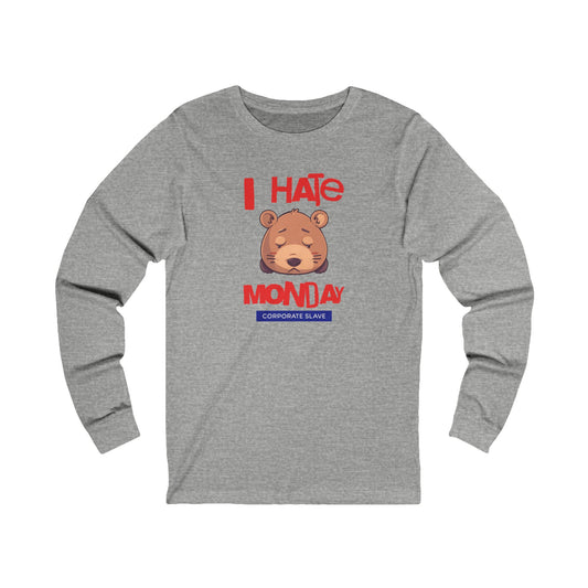 Korea -  I hate Monday Unisex Jersey Long Sleeve Tee  - StyleMZ