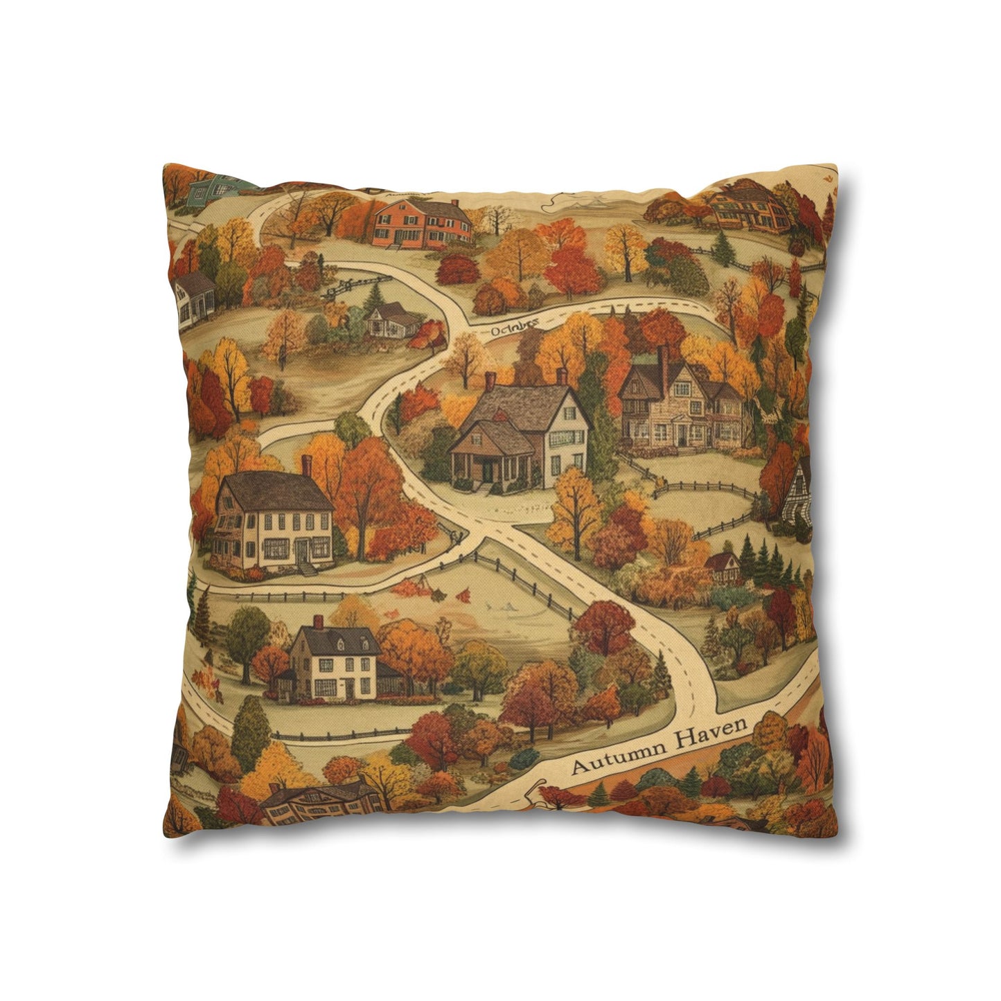 Map of Memories Spun Polyester Square Pillowcase - StyleMZ