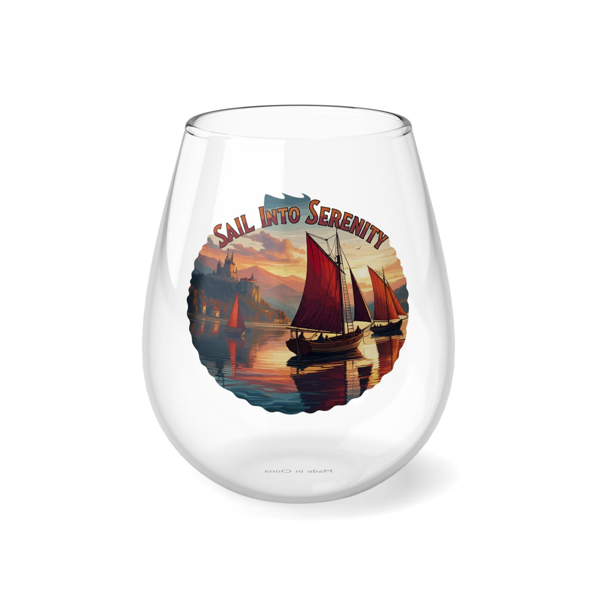 StyleMZ -  Sail into Serenity Stemless Wine Glass, 11.75oz  - StyleMZ