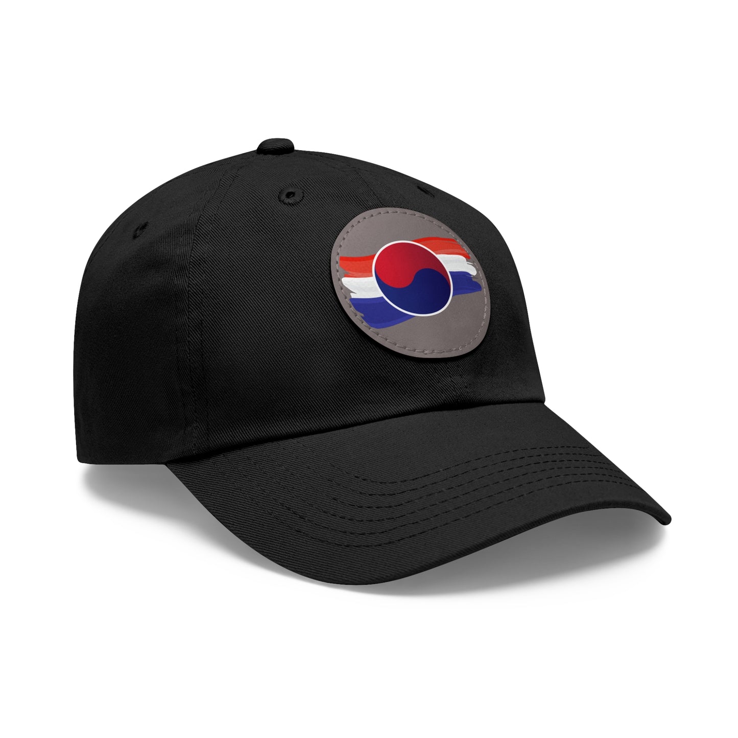 Korea -  Korean Flag Hat with Leather Patch (Round)  - StyleMZ