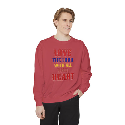 Korea -  Love your God Unisex Garment-Dyed Sweatshirt  - StyleMZ