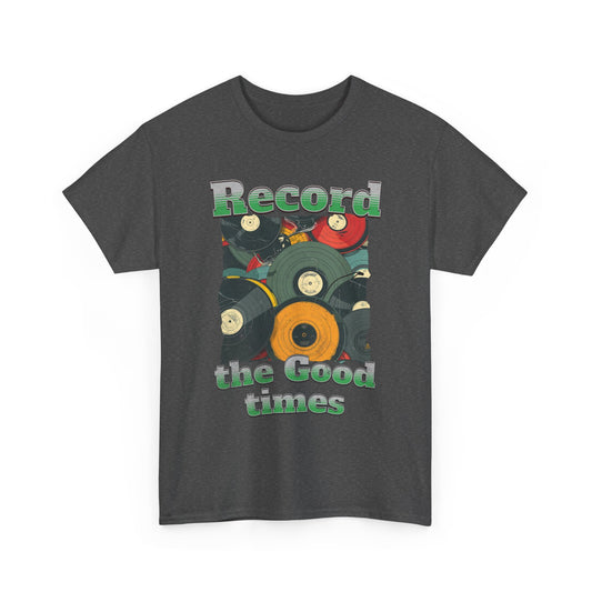 Camiseta unisex de algodón grueso con la frase "Graba los buenos momentos" - StyleMZ 