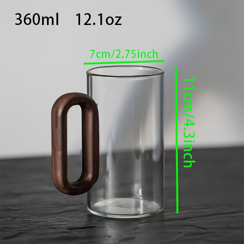 Ecofriendly Glass Mug Set with Dark Walnut Handle - Stylemz