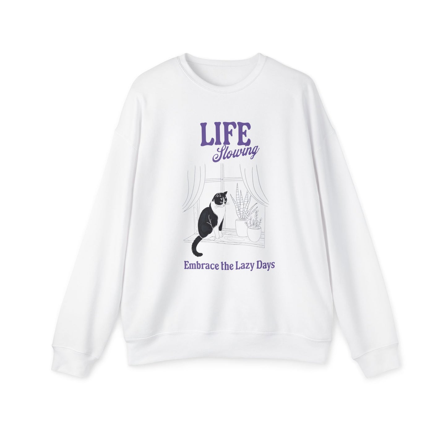 Korea - Life slowing Unisex Drop Shoulder Sweatshirt - StyleMZ - Stylemz