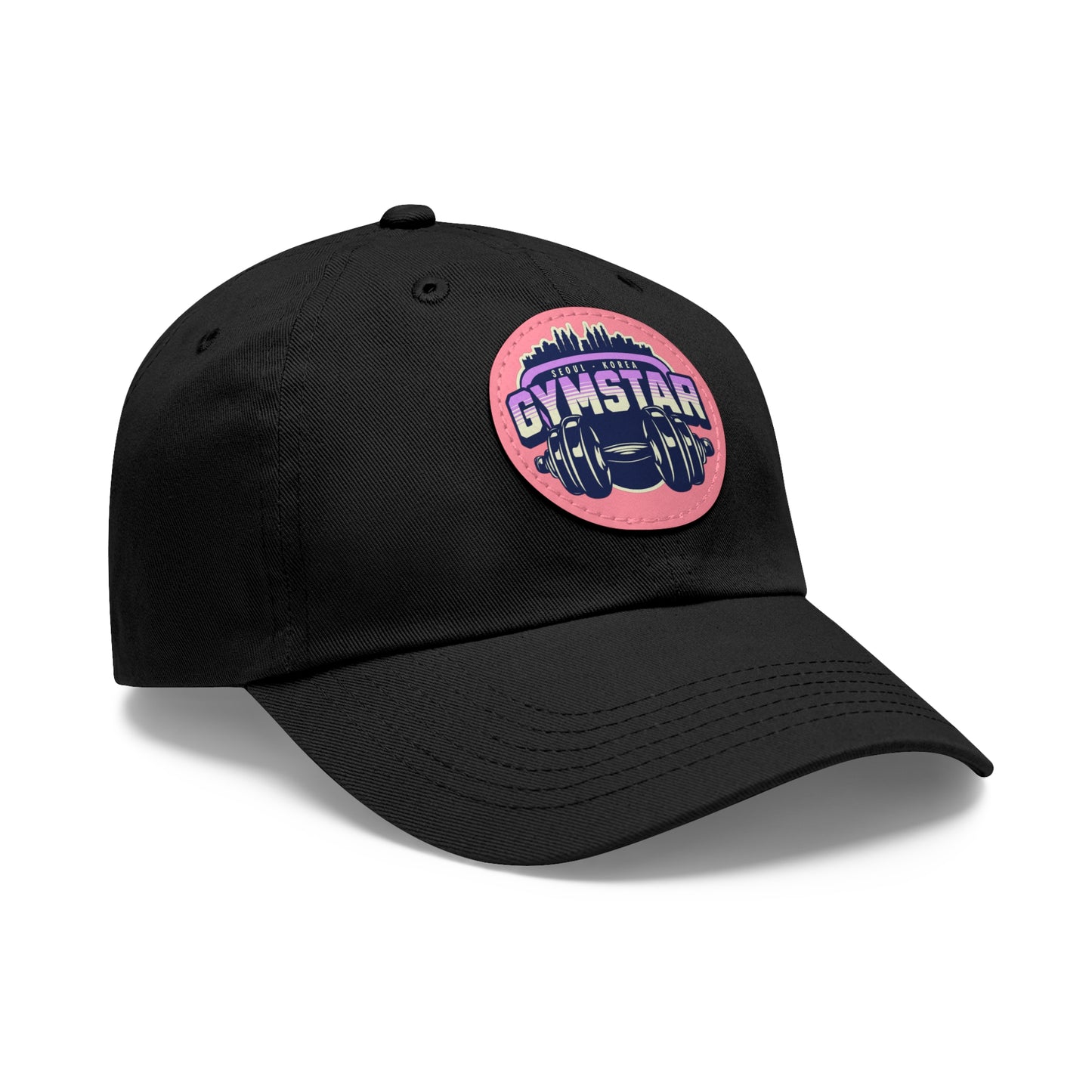 Korea -  GYMSTAR Hat with Leather Patch (Round)  - StyleMZ