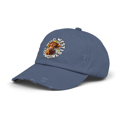 Korea - Wild West Cow Girls Unisex Distressed Cap - StyleMZ - Stylemz