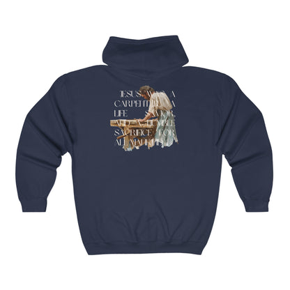 Jesus was a carpenter Unisex Heavy Blend™ Full Zip Hooded Sweatshirt - StyleMZ