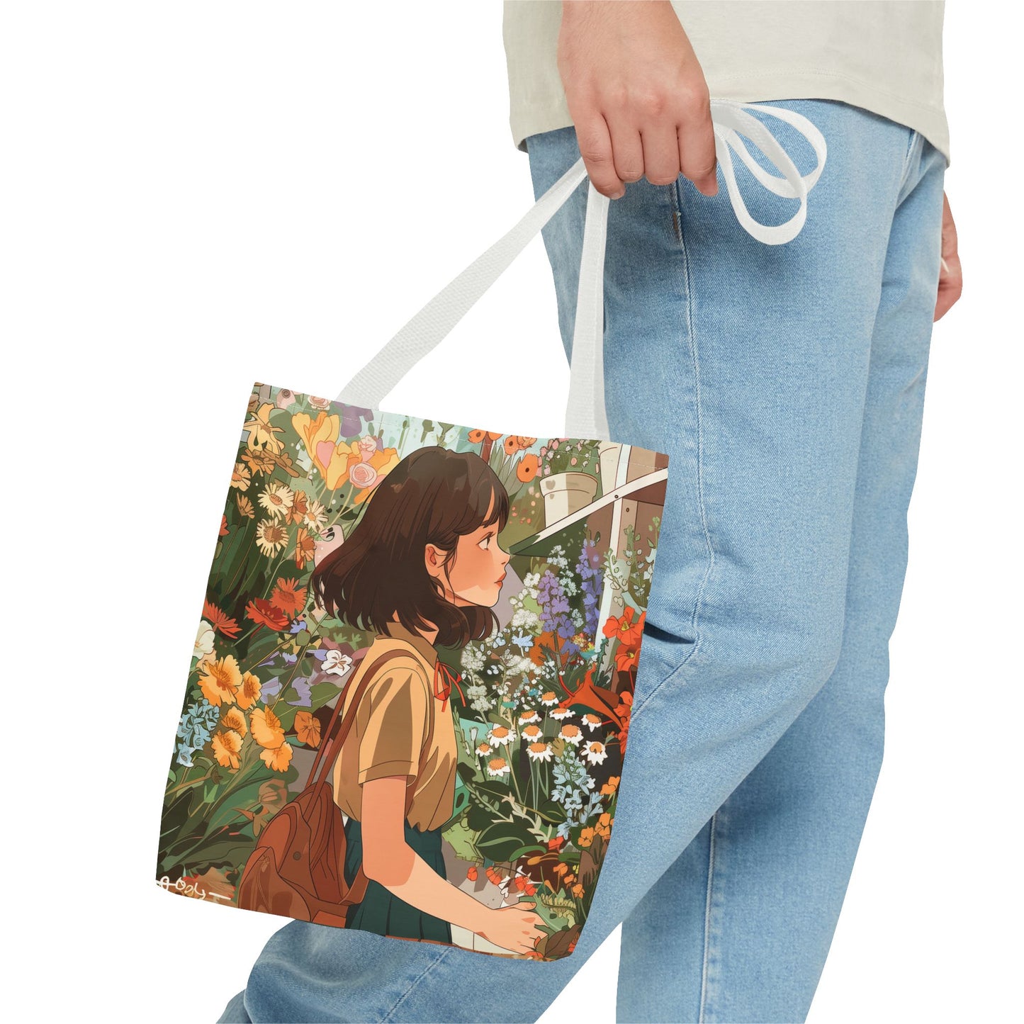 Girl and Flower Shop Tote Bag (AOP) - StyleMZ